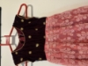 Picture of Pattu silk langa blouse and fancy frock combo 2-4y