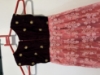 Picture of Pattu silk langa blouse and fancy frock combo 2-4y
