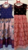 Picture of Pattu silk langa blouse and fancy frock combo 2-4y
