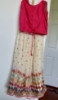 Picture of Cream and pink mirror work lehanga choli 8-10y