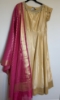 Picture of Gold handloom silk dress with Banaras duppata