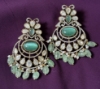 Picture of Victorian Chandbali earrings and Mossanite jhumka 