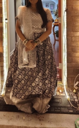 Picture of Beautiful Silver dark blue lehenga set