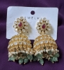 Picture of Victorian Chandbali earrings and Mossanite jhumka 