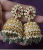 Picture of Victorian Chandbali earrings and Mossanite jhumka 