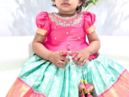 Picture of Madhusri creations Pure Kanchi pattu langa 1Y