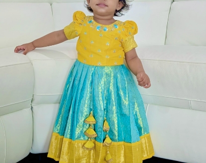Picture of Madhusri creations pure pattu langa 1Y 