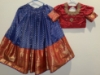 Picture of Girls benaras lehanga voni with heavy maggam work on pattu blouse 6-8y