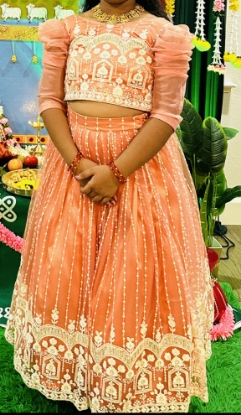 Picture of Peach embroidered croptop 4-5y