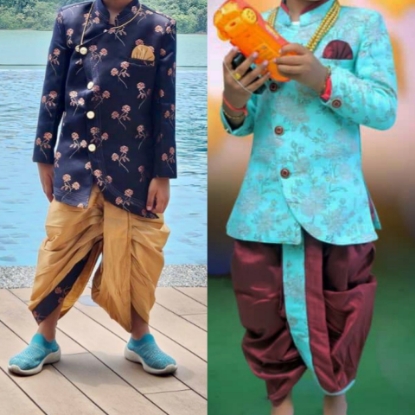 Picture of Boy Partywear kurta Dhoti sets combo 2-4y