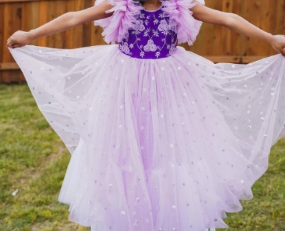 Picture of Elegant lavender party kids dress 4-5y