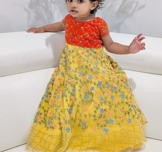 Picture of Pragnya designer studio full hand work blouse with lehenga 0 to 18 months