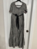Picture of Grey khadi cotton ikkath print long dress