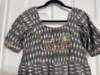 Picture of Grey khadi cotton ikkath print long dress