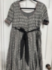 Picture of Grey khadi cotton ikkath print long dress
