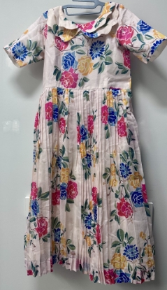Picture of Never worn Chanderi Floral dress with scallop collar