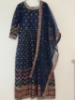 Picture of Full length soft organza long dress and Red long frock combo