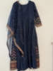 Picture of Full length soft organza long dress and Red long frock combo