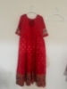 Picture of Full length soft organza long dress and Red long frock combo