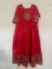 Picture of Full length soft organza long dress and Red long frock combo