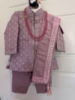 Picture of Pink Sharwani and Krishna Embroidered dhoti set combo 6m-1yr