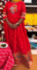 Picture of Full length soft organza long dress and Red long frock combo