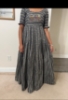 Picture of Grey khadi cotton ikkath print long dress
