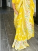 Picture of Yellow saree with multi purpose maggam blouse