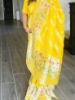 Picture of Yellow saree with multi purpose maggam blouse