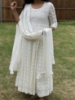 Picture of Pure georgette dress with all over chikankari in kali pattern with duppata