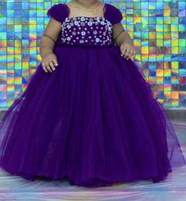 Picture of Dark Purple Birthday Frock 1y