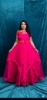 Picture of Designer Hot pink organza  indo western Layered long gown 