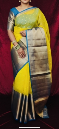 Picture of Pure Kora Banarasi Big border saree with blouse 