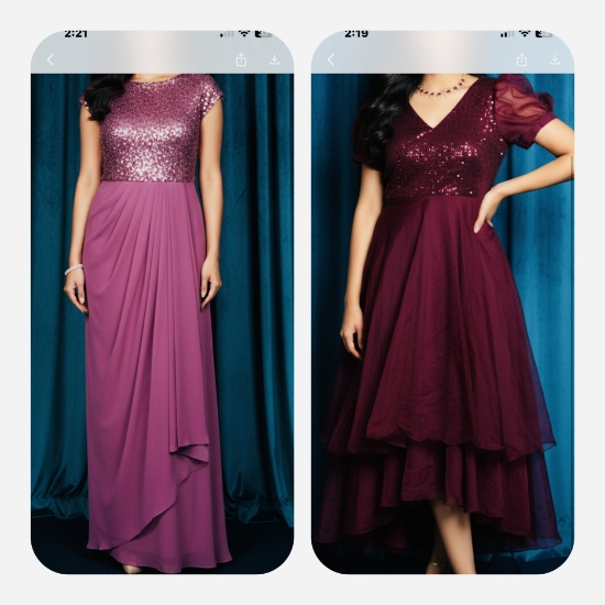 Picture of Combo Indo Western Sequin Long Frocks 