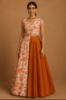 Picture of Light Burnt orange crop top lehenga