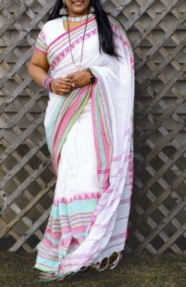 Picture of Beautiful Pure cotton saree with designer blouse