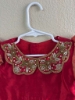Picture of Red and ivory coloured pure Ikkat lehanga 4-6 years