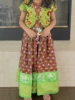 Picture of Pure Ikkat frock Brown and green colour 4-6years