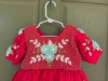 Picture of Red and Sky blue designer frock 0-2 years