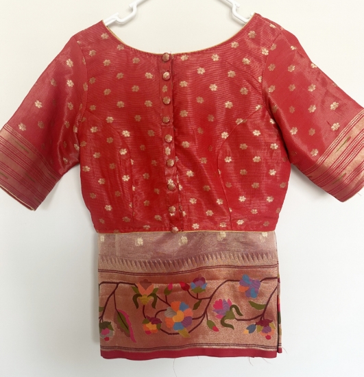 Picture of Kora tissue saree with pithani boarder and pallu