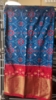 Picture of New Blue Ikkat saree with heavy work blouse
