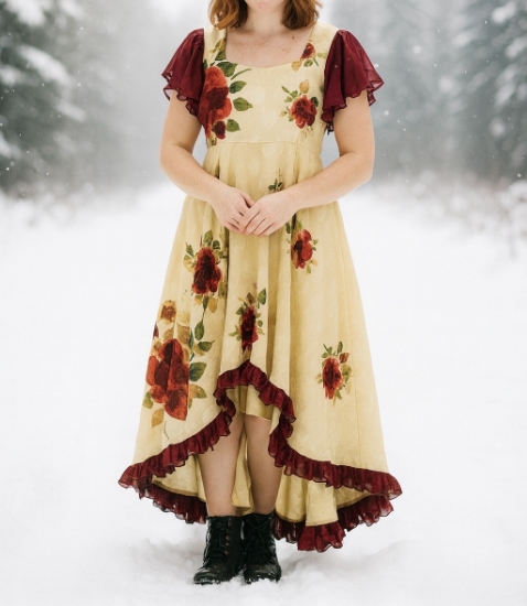 Picture of High low floral chiffon dress