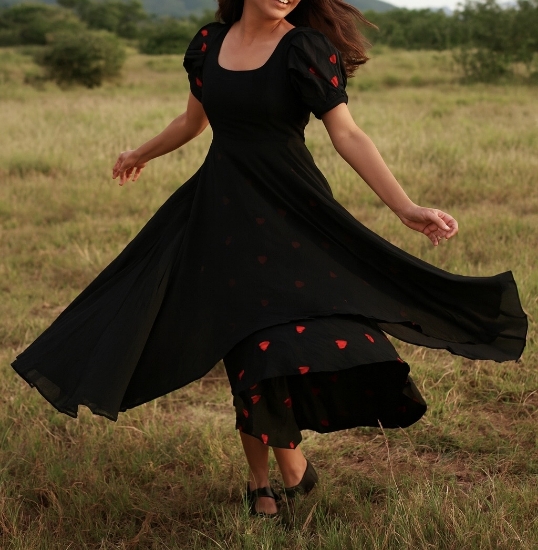 Picture of Designer Mul cotton high low dress