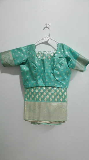 Picture of New Mint green banaras saree