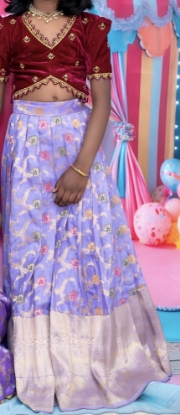 Picture of Benaras Lehanga with cute crop top for 6-7yrs
