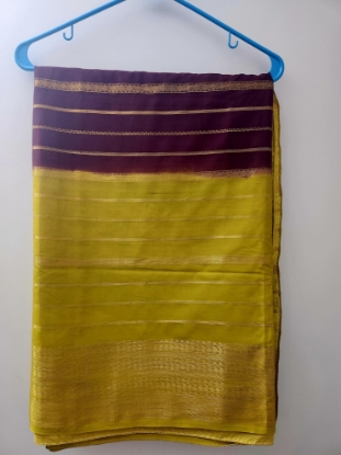 Picture of Beautiful 2D semi mysore crepe silk saree