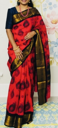 Picture of Pure Kanchi Cotton saree with blouse 