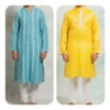 Picture of Combo : Bandhini & Chikankari 2 pc kurtha sets  6-8y
