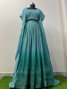 Picture of New Teal Blue Georgette Lehenga with Cape(XL–XXL)