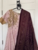Picture of Pink Anarkali with Wine Patola Silk Dupatta